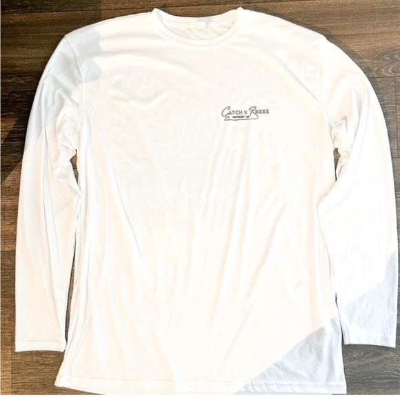 Vapor Apparel white Long Sleeve Sun Shirt UPF50+ Performance Fishing - Picture 3 of 5